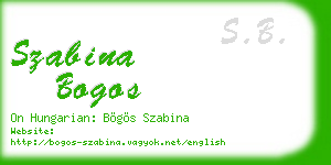 szabina bogos business card