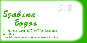 szabina bogos business card